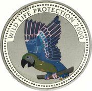 10 Francs Blue - Yellow Parrot, Republic of the Congo, 2000 reverse image