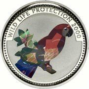 10 Francs Parrot, Republic of the Congo, 2000 reverse image