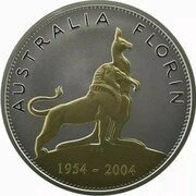 1 Dollar - Elizabeth II 4th Portrait - 50th Anniversary of Royal Visit, Australia, 2004 reverse image