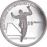 10 Francs Long jump, Republic of the Congo, 2000 reverse image