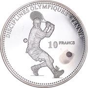 10 Francs Tennis, Republic of the Congo, 2000 reverse image