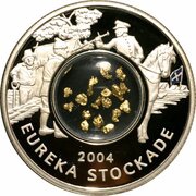 1 Dollar - Elizabeth II 3rd Portrait - 150th Anniversary Eureka Stockade - Silver Proof, Australia, 2004 reverse image