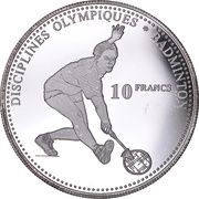 10 Francs Badminton, Republic of the Congo, 2000 reverse image