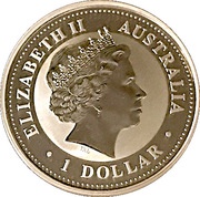 1 Dollar - Elizabeth II 4th Portrait - Australian Kookaburra - Gilded obverse image