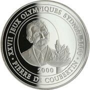 10 Francs Pierre De Coubertin, Republic of the Congo, 2000 reverse image