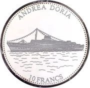 10 Francs Andrea Doria, Republic of the Congo, 2001 reverse image