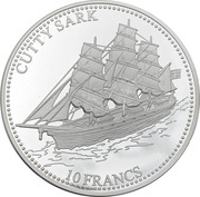 10 Francs Cutty Sark, Republic of the Congo, 2001 reverse image