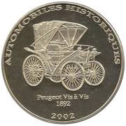 10 Francs 1892 Peugeot Vis à Vis, Republic of the Congo, 2002 reverse image