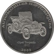 10 Francs Opel Torpedo, Republic of the Congo, 2002 reverse image