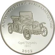 10 Francs Opel Torpedo, Republic of the Congo, 2002 reverse image