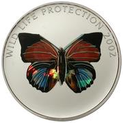 10 Francs Butterfly red, Republic of the Congo, 2002 reverse image
