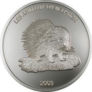 10 Francs Porcupine, Republic of the Congo, 2003 reverse image