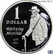 1 Dollar - Elizabeth II 4th Portrait - Masterpieces in Silver - Waltzing Matilda, Australia, 2004 reverse image