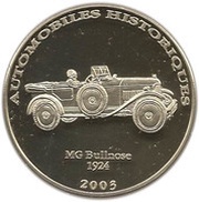 10 Francs 1924 MG Bullnose, Republic of the Congo, 2003 reverse image