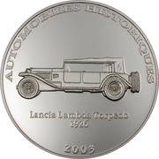 10 Francs Lancia Lambda Torpedo 1926, Republic of the Congo, 2003 reverse image