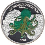10 Francs Octopus, Republic of the Congo, 2004 reverse image