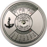 10 Francs Rotating 50 Year Calendar, Republic of the Congo, 2004 reverse image