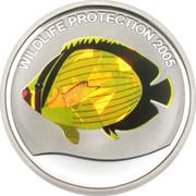 10 Francs Butterfly Fish, Republic of the Congo, 2005 reverse image