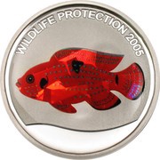10 Francs Red Perch, Republic of the Congo, 2005 reverse image