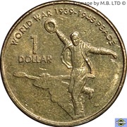 1 Dollar - Elizabeth II 4th Portrait - Peace - End World War II, Australia, 2005 reverse image