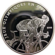 10 Francs Biking, Republic of the Congo, 2006 reverse image