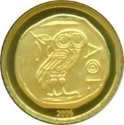 10 Francs Greek coin - Owl, Republic of the Congo, 2006 reverse image