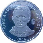 10 Francs Bobby Moore, Republic of the Congo, 2006 reverse image