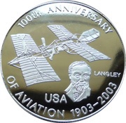 10 Francs Langley-Centenary of Aviation, Republic of the Congo, 2008 reverse image