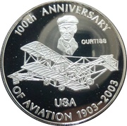 10 Francs CURTISS-Centenary of Aviation, Republic of the Congo, 2008 reverse image