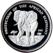 10 Francs African Elephants, Republic of the Congo, 2009 reverse image
