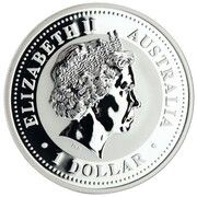 1 Dollar - Elizabeth II 4th Portrait - Year of the Rooster - Silver Gilded Coin obverse image