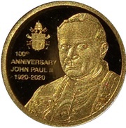 10 Francs Centenary of the Birth of Pope John Paul II, Republic of the Congo, 2020 reverse image