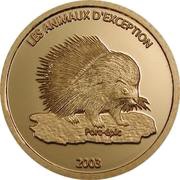 20 Francs Porcupine, Republic of the Congo, 2003 reverse image