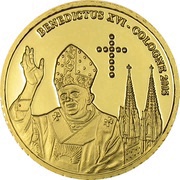 20 Francs Benedictus XVI, Republic of the Congo, 2005 reverse image