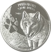 20 Francs Canis lupus, Republic of the Congo, 2019 reverse image