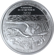 20 Francs Plesiosaurus, Republic of the Congo, 2020 reverse image