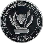 20 Francs Tyrannosaurus Rex obverse image