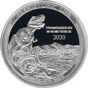 20 Francs Tyrannosaurus Rex, Republic of the Congo, 2020 reverse image