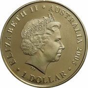 1 Dollar - Elizabeth II 4th Portrait - Indigenous image of Kangaroo obverse image