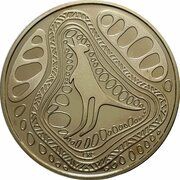 1 Dollar - Elizabeth II 4th Portrait - Indigenous image of Kangaroo, Australia, 2005 reverse image