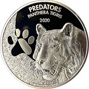 20 Francs Panthera tigris, Republic of the Congo, 2020 reverse image