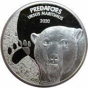 20 Francs Ursus Maritimus, Republic of the Congo, 2020 reverse image