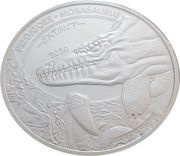 20 Francs Mosasaurus, Republic of the Congo, 2020 reverse image