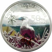 1 Dollar - Elizabeth II 4th Portrait - Coco-Keeling islands 50th Anniversary Silver Proof, Australia, 2005 reverse image