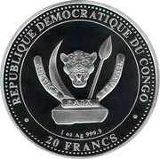 20 Francs Parasaurolophus obverse image