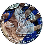 25 Francs Pope John Paul II reverse image