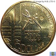 1 Dollar - Elizabeth II 4th Portrait - XVIII Commonwealth Games Melbourne 2006, Australia, 2006 reverse image
