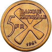5 Francs, Republic of the Congo, 1961 reverse image