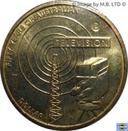 1 Dollar - Elizabeth II 4th Portrait - Television 50 Yrs, Australia, 2006 reverse image