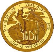 100 Francs CFA Golden calf, Republic of the Congo, 2020 reverse image